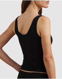 Lauren by Ralph Lauren - Cotton & Lace Scoop Neck Tank Top