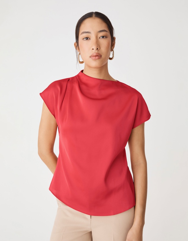 Forcast - Zafina Pleated Draped Top