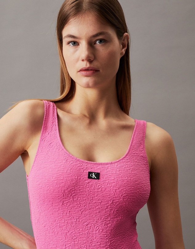 Calvin Klein - CK Monogram Texture Cut Out Swimsuit