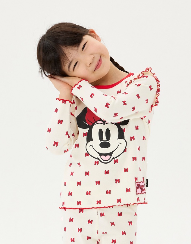Rock Your Kid - Minnie Mouse Minnie Bow Long Sleeve Rib PJ Set