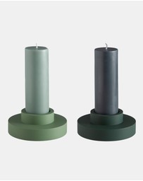porter green - escc medium pillar candle soy-blend unscented candles