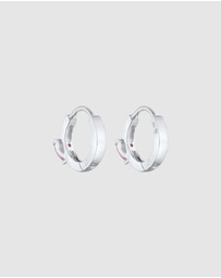 Elli Jewelry - Earrings Kids Creoles heart with zirconia crystal in 925 sterling silver
