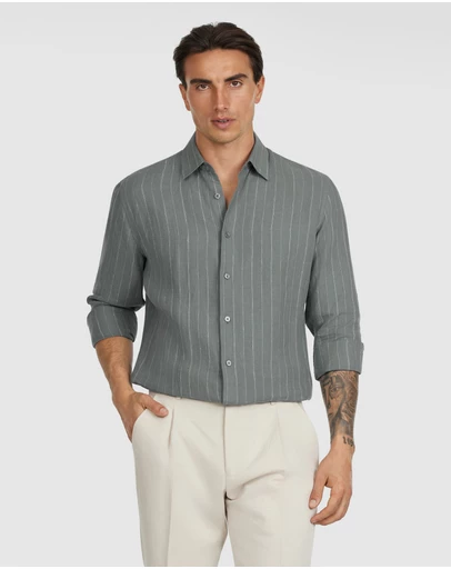 Tarocash - Hamilton Linen Stripe Shirt