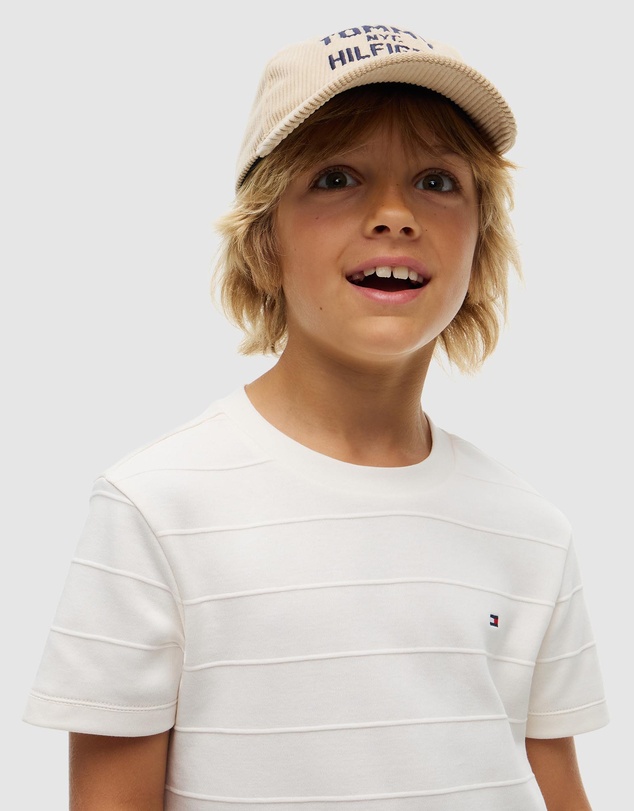 Tommy Hilfiger - Jacquard Stripe Flag Embroidery T-Shirt - Teens