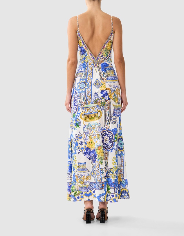 Camilla - V Neck Full Length Bias Slip Dress