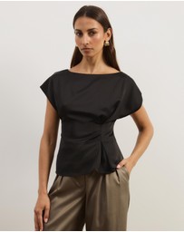 Atmos&Here - Aureline Satin Boat Neck Top
