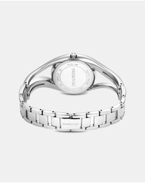 Swarovski - Hyperbola Bangle Watch, Swiss Made, Metal Bracelet, Blue, Stainless Steel