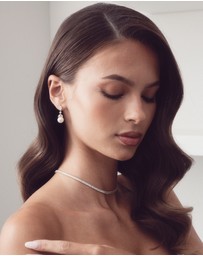 The White Collection - Sidney Necklace - Baguette Gold Bridal Necklace