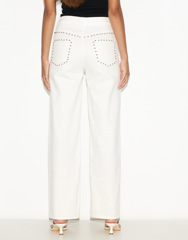 Dazie - Nights Out Studded Mid Rise Straight Leg Jeans