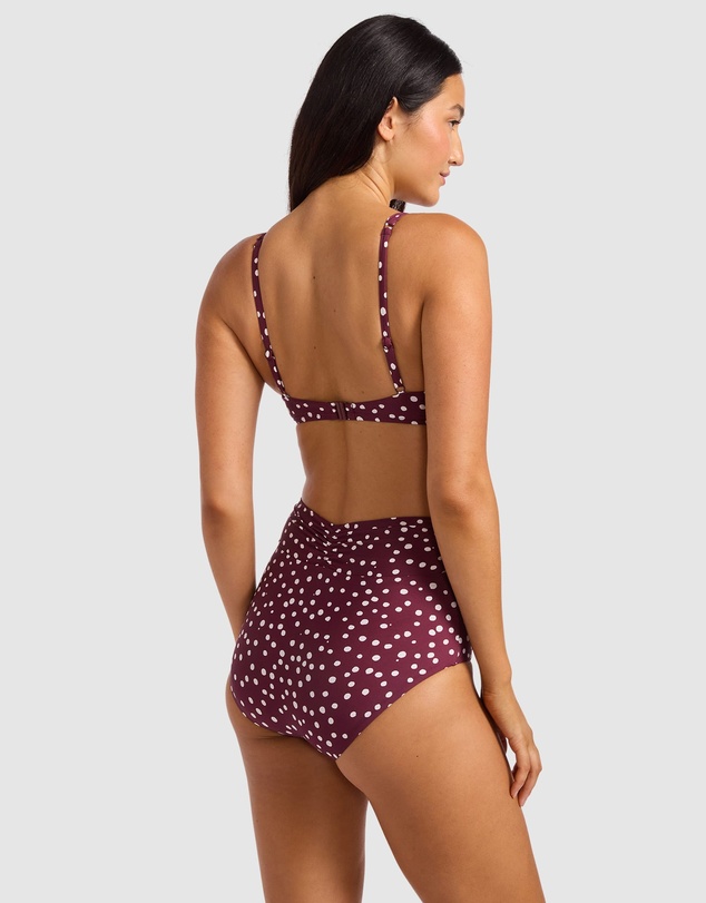 Seafolly - Dolce Dot Ruched Band High Waist Bikini Bottom