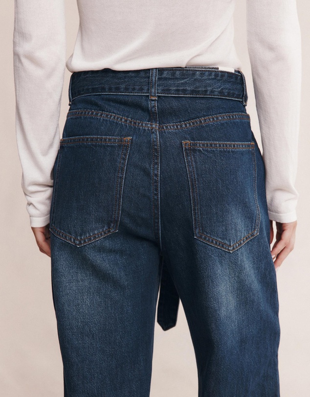 Marle - Belted Wide Leg Jeans