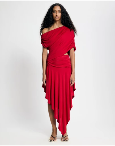 Lover - Ines Asymmetrical Midi Dress