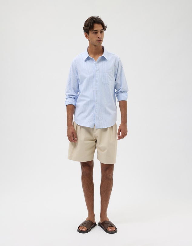 AERE - Pleated Cotton Tailored Shorts