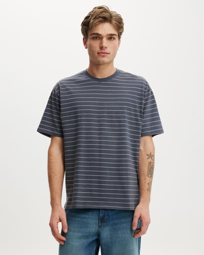 Denim Blue  &  Oat Stripe