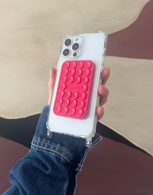 LOUVE COLLECTION - Suction Plate Phone Mount | Hot Pink