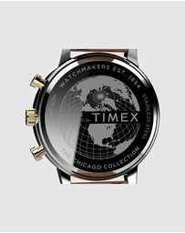 TIMEX - Chicago Chrono Blue Dial and Tan Strap