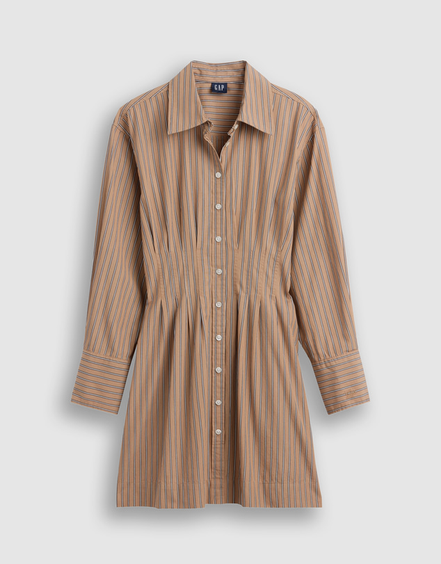 GAP - Organic Cotton Pleated Mini Shirtdress