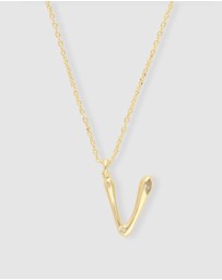 Wanderlust + Co - Alphabet Bubble Pendant Necklace - Letter V