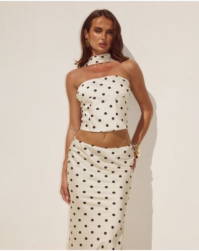 Cream/Black Polka