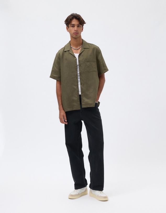 AERE - Kian Linen Camp Collar Shirt