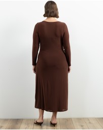 Atmos&Here Curvy - Dani Long Sleeve Mesh Midi Dress