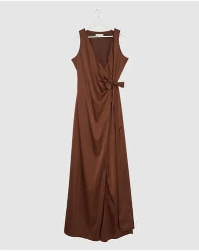 Revibe - Repaired CHANCERY Lani Sleeveless Wrap Maxi Dress - AU 14