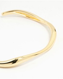 Lovisa - Gold Plated Brass Wavy Open Wrist Cuff