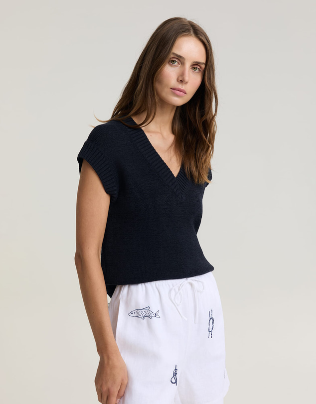 Sportscraft - Josie Tape Yarn V Neck Tank