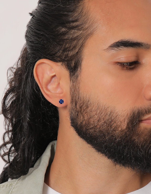 Kuzzoi - ICONIC EXCLUSIVE - Sapphire Stud Earrings in 925 Sterling Silver