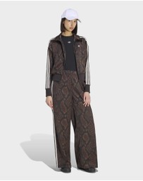 adidas Originals - SATIN SNAKE PRINT WIDE LEG TRACK PANTS Womens