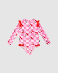 Rock Your Kid - Pretty Cherry Long Sleeve Swimsuit - Kids-Teens