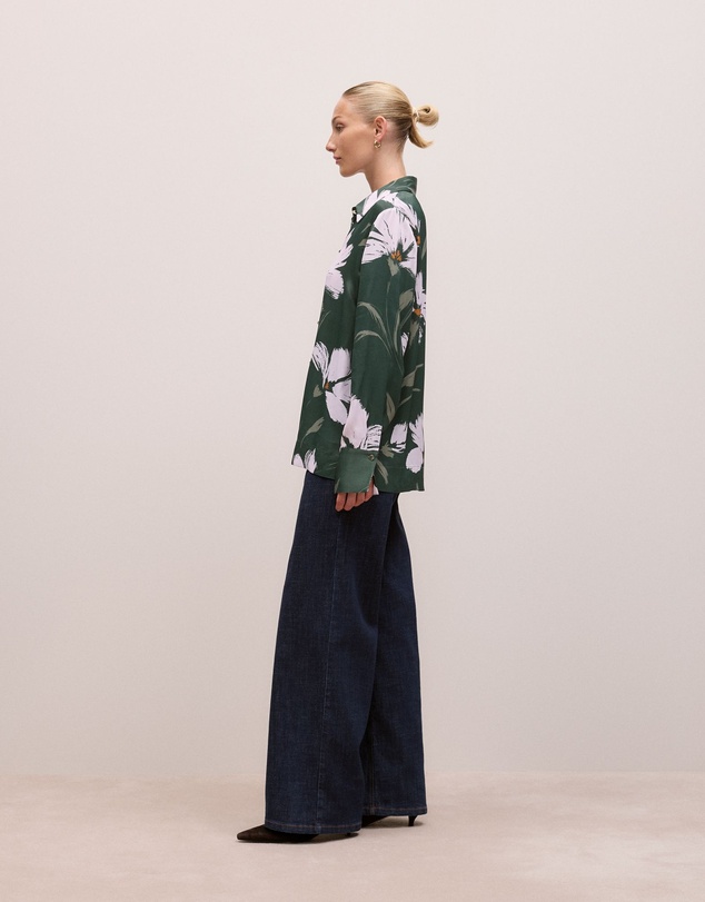 Trenery - Wilda Satin Shirt in Forest