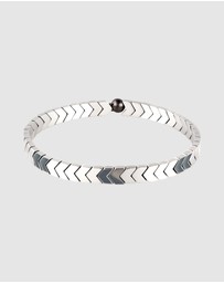 Kuzzoi - ICONIC EXCLUSIVE - Bracelet Male Grey Synthetic Hematite 925 Sterling Silver