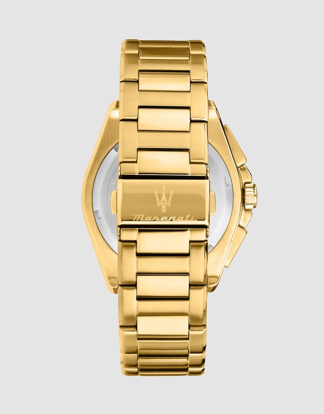 Maserati - Maserati Velocita 43mm Chrono Blue Dial Gold Stainless Steel Strap Watch