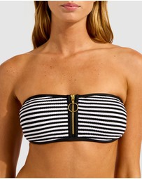 Seafolly - Clubhouse Zip Front Bandeau Bikini Top