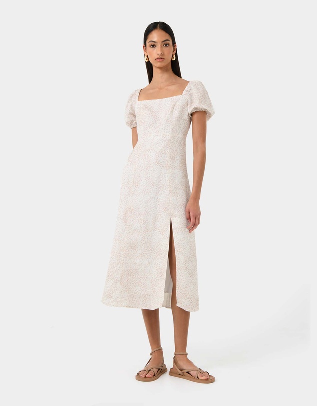Forcast - Hazy Linen Puff Sleeve Dress