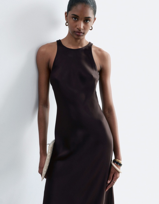 & Other Stories - Sleeveless Satin Midi Dress