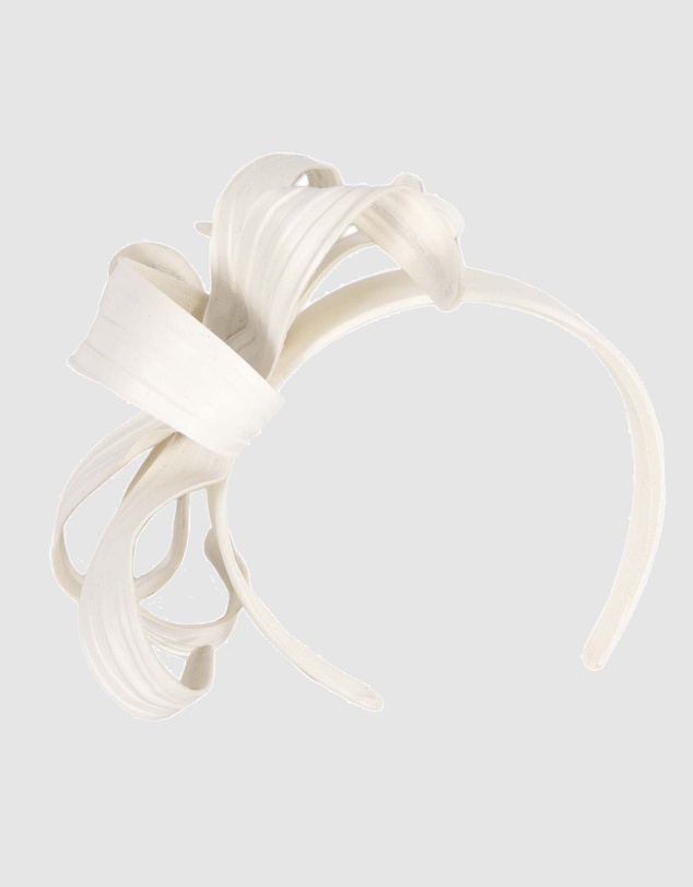 Max Alexander - Leather Leafs Cream Headband Fascinator