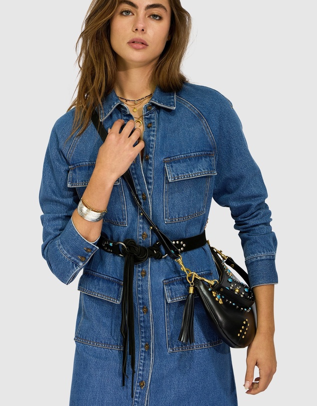 Belle & Bloom - See Through You Midi Belted Trench Dress