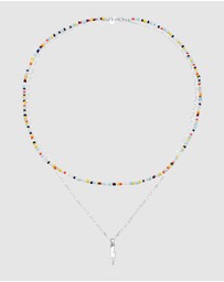 Kuzzoi - ICONIC EXCLUSIVE - Necklace Layer Flash Pendant Glass Beads in 925 Sterling Silver