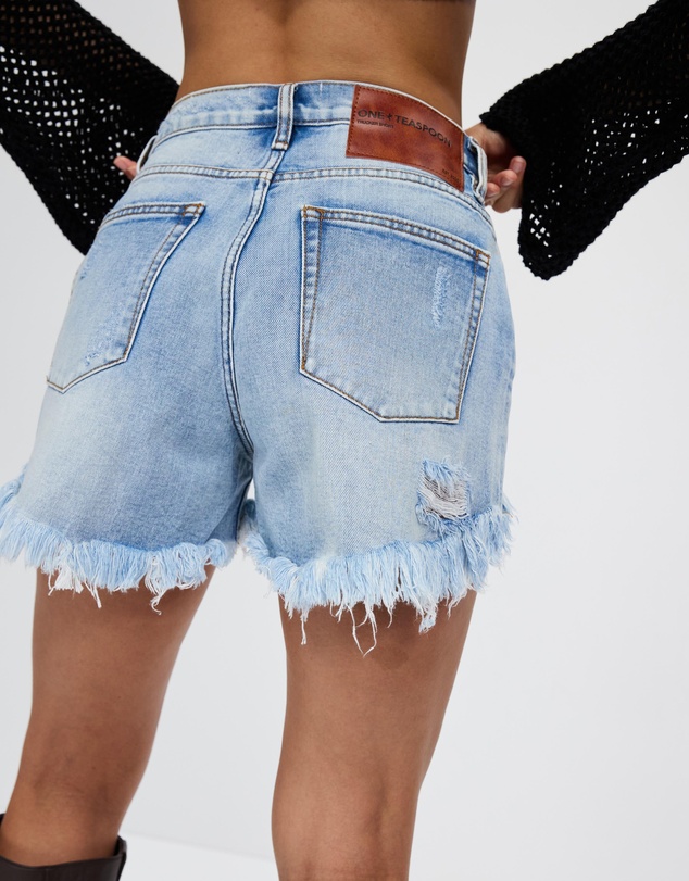 ONE TEASPOON - Truckers Mid Waist Relaxed Shorts - Iconic Exclusive