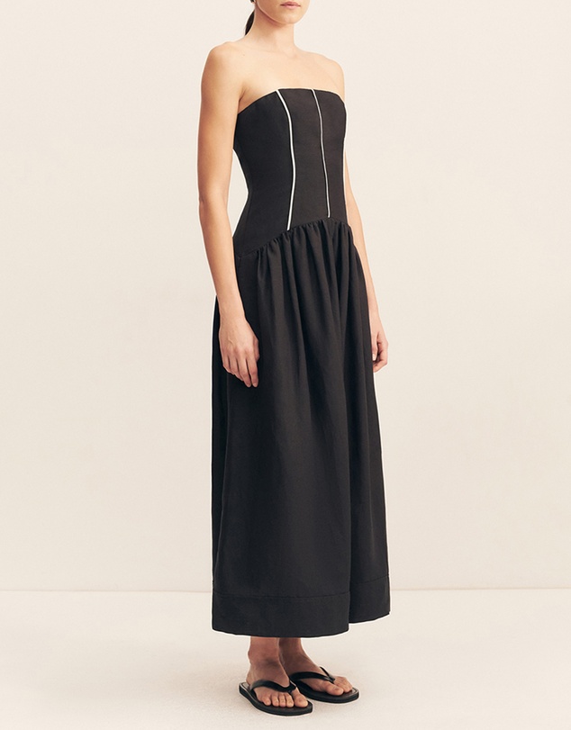 Shona Joy - Billie Contrast Strapless Midi Dress
