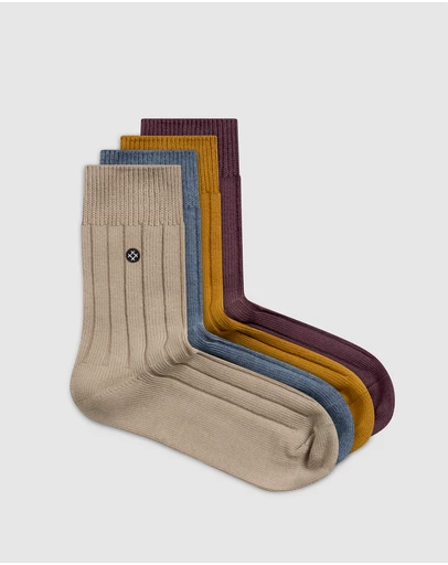 Sockdaily - Medow 4 Pack Quarter Socks