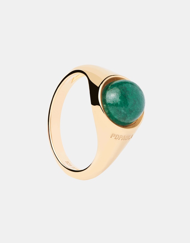 PDPAOLA - Green Aventurine Moon Ring