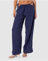 EDIKTED - Leoni Side Tie Cotton Gauze Pants