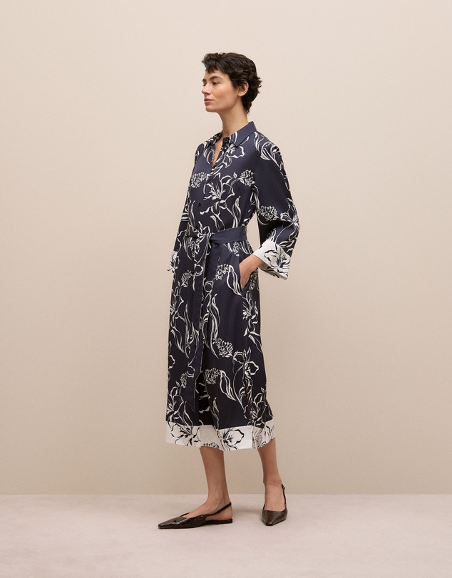 Trenery - Iluna Spliced Shirt Dress in Night Sky