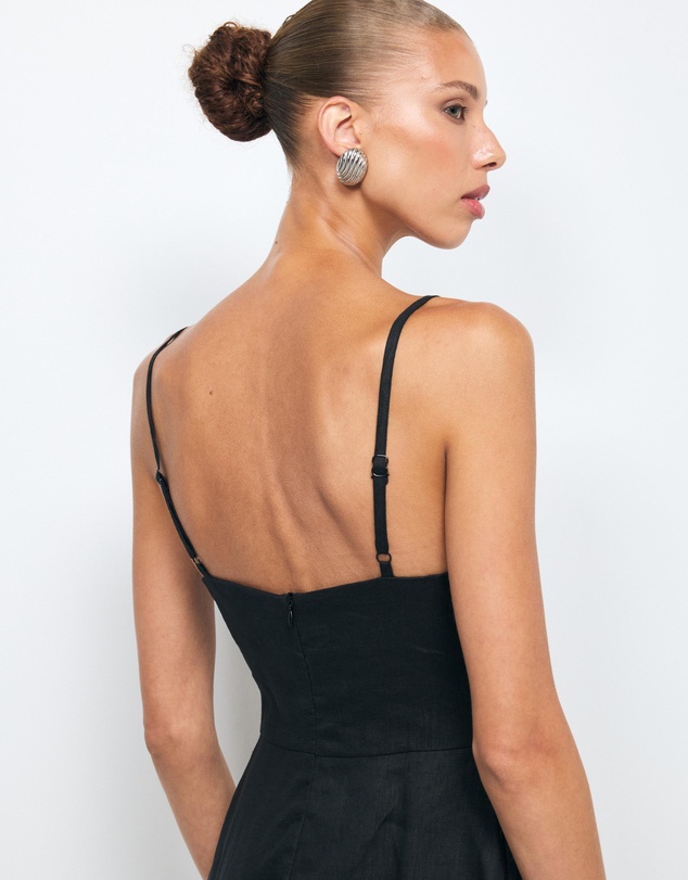 AERE - Gabriella Linen Midi Dress