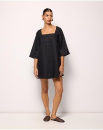 AERE - Nora Linen Mini Shift Dress