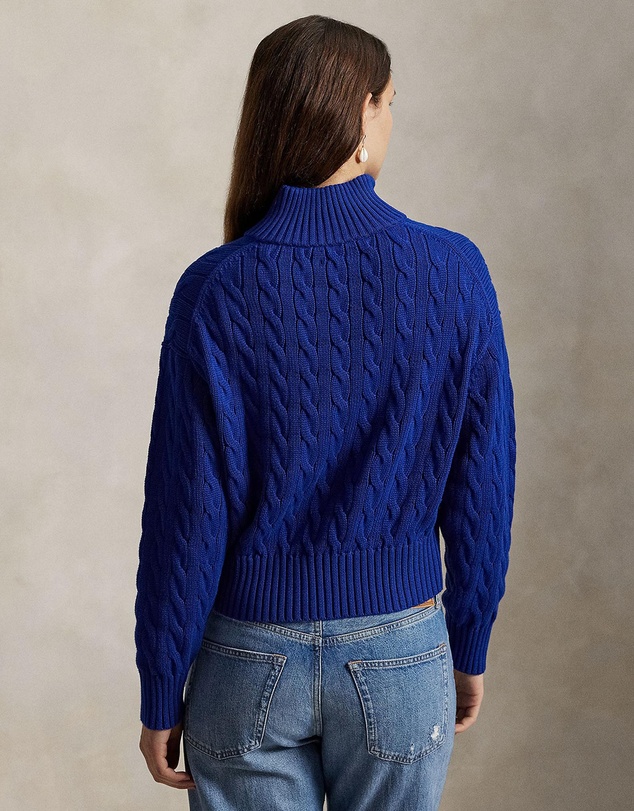 Polo Ralph Lauren - Cable-Knit Cotton Quarter-Zip Sweater - The ICONIC Exclusive