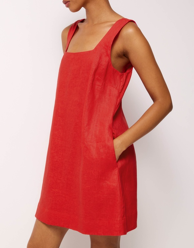 AERE - Ivy Linen Trapeze Mini Dress